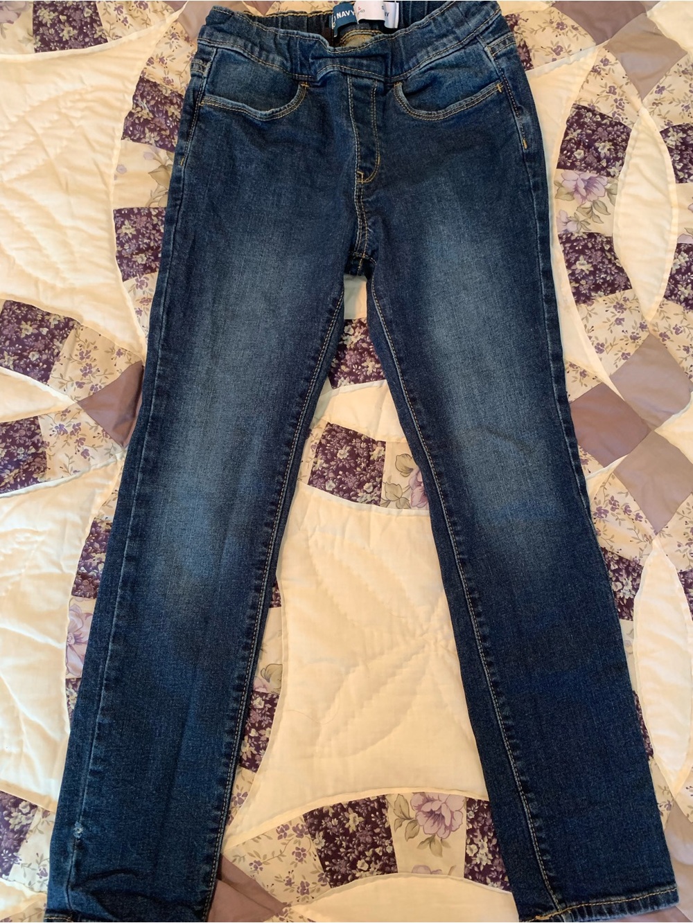 Girls' Dark Blue Stretch Pull-On Skinny Jeans
